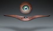 Mike Sorge. Spirit Birds with vortex glass sphere